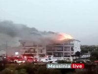 Φωτιά από κεραυνό σε τριώροφη κατοικία στην Καλαμάτα – Αναφορές για μεγάλες ζημιές